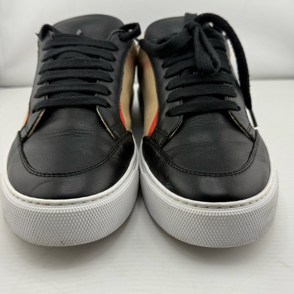 Burberry Tan and Black Sneakers with Diagonal Stripe Authentic - Picture 2 of 9